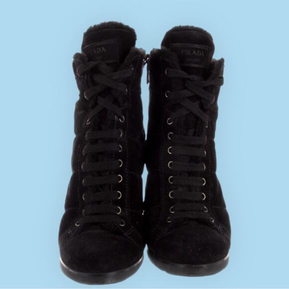 Prada Black Suede Boots | Size 41EU/10US - Picture 3 of 13